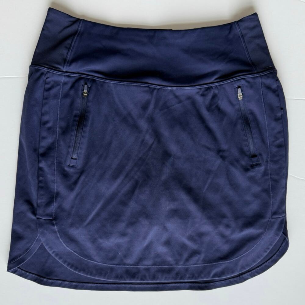 Athleta Womens M Fairway Golf Skort 18" Stretch Pockets Navy Blue - Picture 3 of 12